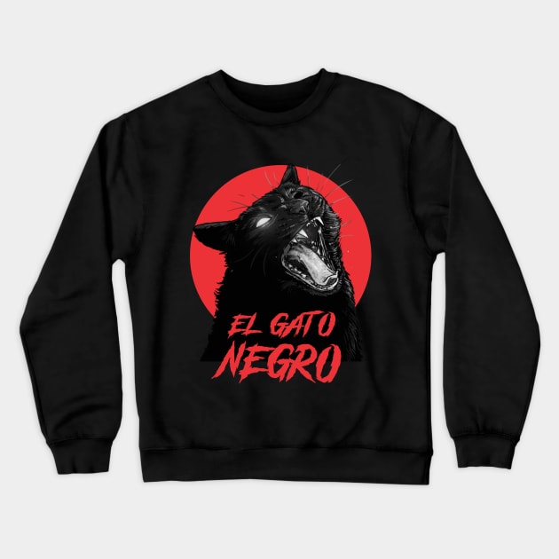 El Gato Negro Crewneck Sweatshirt by tenebrae